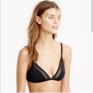 J.Crew || Mesh French Bikini Top Black Medium